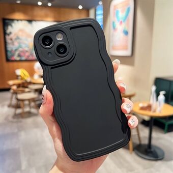 Voor iPhone 15 Hoesje, slank design met golfvormige randen, gemaakt van TPU materiaal.