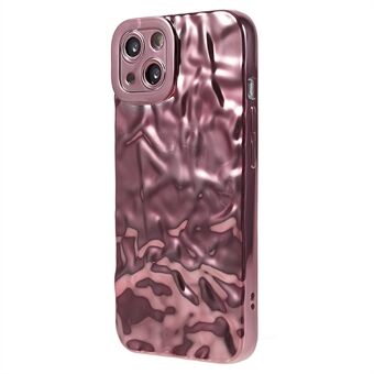 Voor iPhone 15 TPU-hoesje met elektroplating, gerimpeld en ongelijkmatig telefoonhoesje