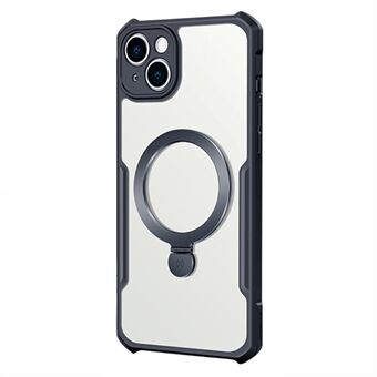 XUNDD Voor iPhone 15 Acryl+TPU Magnetische Telefoonhoes Schokbestendige Kickstand Cover - Zwart