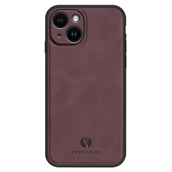 ANNYOJO Voor iPhone 15 Hoesje Stootbestendig PU Leer+PC+TPU Telefoonhoesje