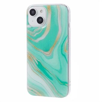 Voor iPhone 15 Marmer Patroon Hoesje Flexibele TPU Beschermende IMD Telefoonhoes