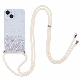 AW-serie voor iPhone 15 hoesje Sparkle Epoxy TPU Telefoonhoesje met Lanyard