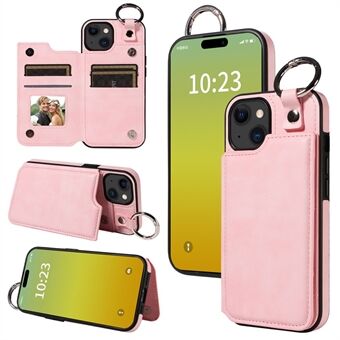 003 Anti-Drop Kickstand Case voor iPhone 15 Case PU+TPU Telefoonbeschermer