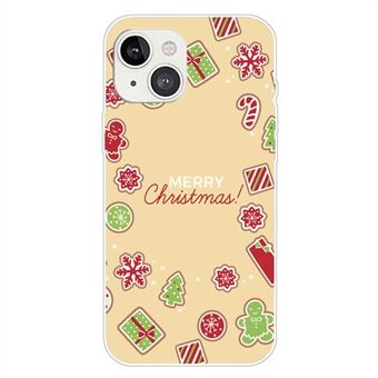 Voor iPhone 15 Telefoonhoesje Kerstpatroon Anti-kras TPU Hoesje