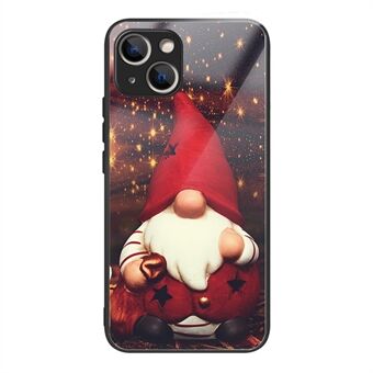 Telefoonhoesje voor iPhone 15 Case TPU+Gehard Glas Kerstpatroon Print Shell