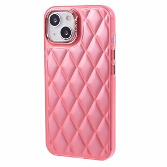 Voor de iPhone 15 TPU + PC-hoes 3D Rhombus Grid Anti-drop Smartphone Cover