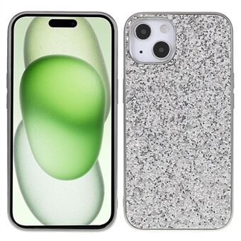 Voor iPhone 15 telefoonhoesje met elektroplating frame TPU + PC Glitter cover.