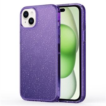 Voor de iPhone 15 telefoonhoes met glitterpoederdecoratie, heldere TPU+PC valbestendige cover.