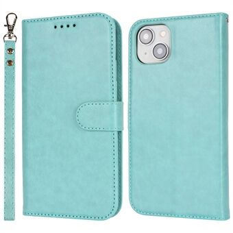 Voor iPhone 15 hoesje voor mobiele telefoon R61 textuur met omgevouwen naad flip cover met standaard portemonnee