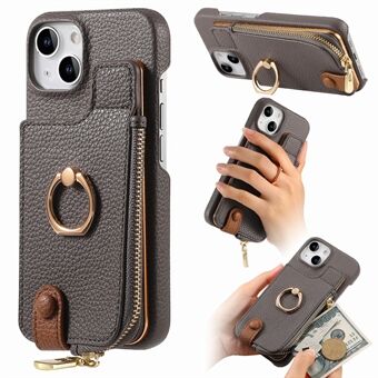 Y3 Voor iPhone 15 Portemonnee Telefoonhoes PU Lederen Kaarthouder Standaard Cover