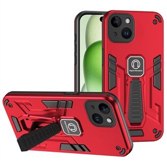 Telefoonhoesje voor iPhone 15 Kickstand Valbestendige PC + TPU Hybride Cover