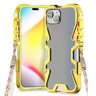 Voor iPhone 15 Hoesje Aluminium Legering Metalen Hoesje met Bandje