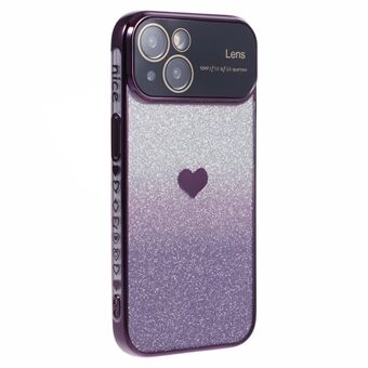 Voor iPhone 15 TPU Hoesje met sprankelende glitters en verchroomde randen telefoonhoes