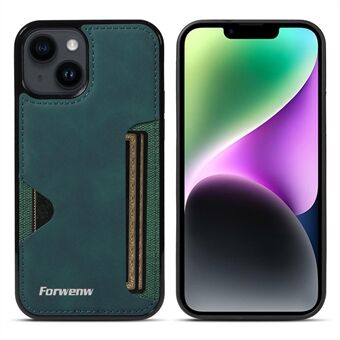 FORWENW F5-serie voor iPhone 15 Portemonneehoesje van leer en TPU telefoonhoesje