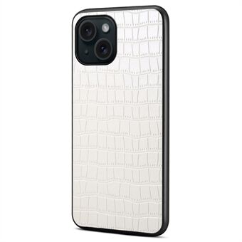 Voor iPhone 15 hoesje leer gecoate PC+TPU schokbestendige telefoonhoes