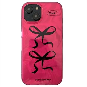 Voor iPhone 15 TPU Case IMD strikpatroon Mobiele Telefoonhoes Groothandel - Roze