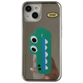 Voor de iPhone 15 TPU-hoes met krokodillenpatroon en elektroplating telefoonhoesje