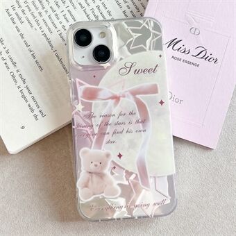 Voor iPhone 15 TPU hoesje Patroonprint Lasereffect Zachte TPU telefoonhoes.