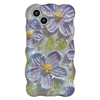 Voor iPhone 15 hoesje Vloeibare siliconen telefoonhoes Water Transfer Printing Mobiele telefoon beschermhoes.