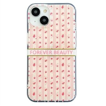 Voor iPhone 15 hoesje, IMD Bloemenpatroon achterkantbeschermer, TPU telefoonhoesje.