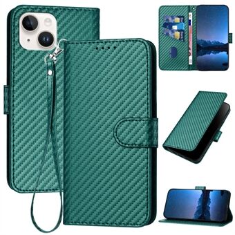 YX0070 voor iPhone 15 hoesje, PU lederen cover met koolstofvezel textuur, groothandel