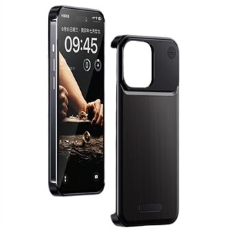 Voor iPhone 15 hoes Aromatherapie Aluminium Legering+Walnoot Dunne Telefoonhoesjes