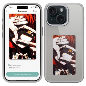 4 Color E Ink Telefoonhoesje voor iPhone 15 Hoesje Smart NFC DIY Display Imaging, Zwart / Wit / Rood / Geel