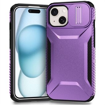 Voor iPhone 15 Plus Hoesje TPU+PC Antislip Zijkant Beschermhoes met Lensdeksel