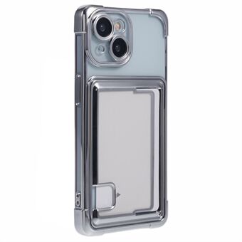 Voor iPhone 15 Plus Telefoonhoesje met Kaartsleuf Electroplating TPU Beschermhoes