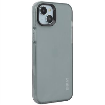 ENKAY HOED PRINS Voor iPhone 15 Plus Hoes Translucent Matte TPU Schokbestendige Telefoonhoes