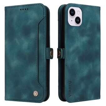 YIKATU YK-002 voor iPhone 15 Plus PU lederen hoesje met standaard, omklapbaar portemonneemodel met buitenste kaartsleuf