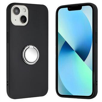 Matte TPU Hoesje voor iPhone 15 Plus, Spiegelachtige Ring Kickstand Telefoonhoesje, Anti-Kras Mobiele Telefoonhoes