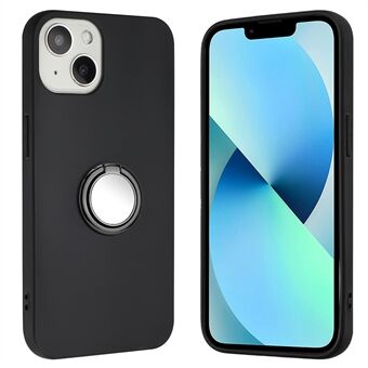 Matte TPU Hoesje voor iPhone 15 Plus, Spiegelachtige Ring Kickstand Telefoonhoesje met Anti-Kras Mobiele Telefoon Bescherming