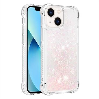 YB Quicksand Series-1 voor iPhone 15 Plus Zachte TPU Telefoonhoes met Glitter Fonkelende Quicksand Stromende Cover.