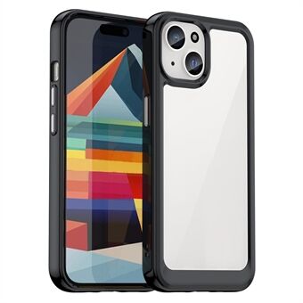 Voor iPhone 15 Plus TPU+Acryl Anti-val Mobiele Telefoon Achterkant Hoesje Transparante Beschermhoes.