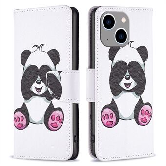 Voor iPhone 15 Plus Portemonnee PU Leren Telefoonhoesje Patroon Print Stand Beschermende Telefoonhoes