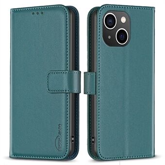 BINFEN COLOR BF17 Voor iPhone 15 Plus TPU+PU Leren Telefoonhoesje met Standontwerp Portemonnee Hoesje