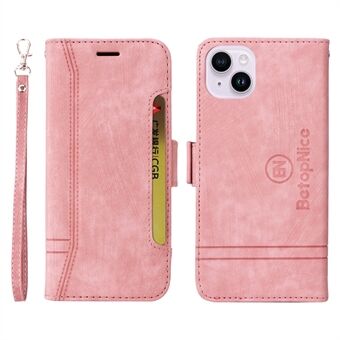 BETOPNICE 001 Voor iPhone 15 Plus Schokbestendige PU Leren Standhoes Multifunctionele Portemonnee Telefoonhoes