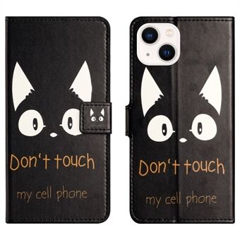 Voor iPhone 15 Plus Folio Wallet Case PU-leren Patroonprint Stand Telefoonhoes