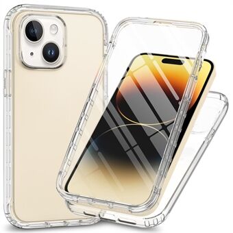 Voor iPhone 15 Plus Gradient Kleur Telefoonhoesje, gemaakt van PC+TPU materiaal voor schokbestendigheid. Inclusief PET schermbeveiliger.