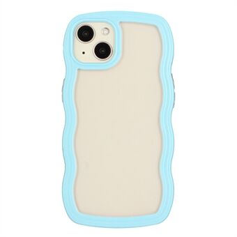 Voor iPhone 15 Plus PC + TPU transparante telefoonhoes verwijderbaar golf frame schokbestendige hoes.