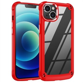 Schokbestendig telefoonhoesje voor iPhone 15 Plus, krasbestendige PC+TPU telefoonhoes met aluminium lensframe.