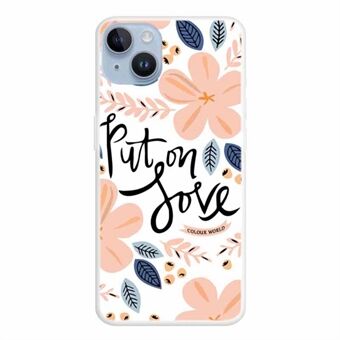 Voor iPhone 15 Plus Flexibele TPU Telefoon Beschermhoes Patroon Print Ontwerp Cover