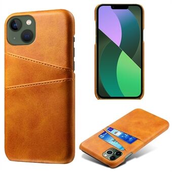Dubbele kaartsleuven telefoonhoesje voor iPhone 15 Plus, antikras PU-leren gecoate pc-beschermhoes