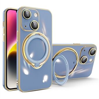 Voor iPhone 15 Plus TPU Telefoonhoesje Met Kickstand, Elektroplating, Schokbestendige Beschermhoes Met Lensfolie.