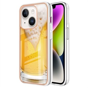 YB IMD-serie-19 Stijl D voor iPhone 15 Plus Gegalvaniseerde Schokbestendige Telefoonhoes 2,0 mm TPU IMD Patroon Print Cover.