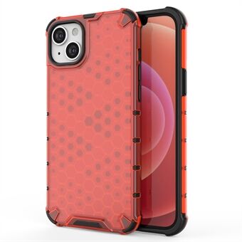 Telefoonhoesje voor iPhone 15 Plus, TPU+PC telefoonhoesje met honingraat textuur op de achterkant.