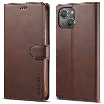 LC.IMEEKE Wallethoesje voor iPhone 15 Plus, anti-kras PU lederen kalfs textuur standaard flip cover.