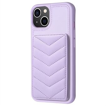 BF26 For iPhone 15 Plus Anti-kras Telefoonhoesje met Kickstand, Kaartsleuf en TPU+PU leren omhulsel.