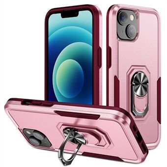 Voor iPhone 15 Plus Ring Kickstand PC+TPU Back Cover Anti-kras Telefoonhoesje